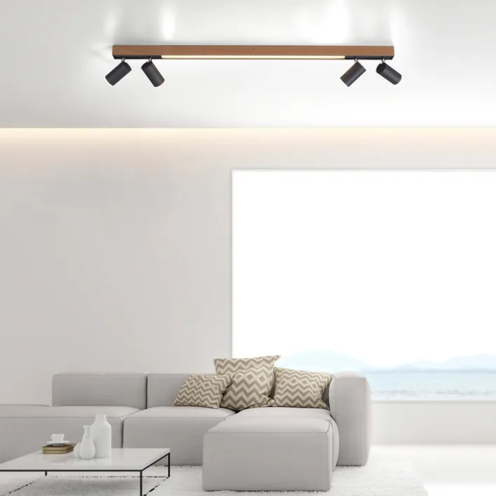 Paul Neuhaus LED Deckenlampe PURE-LINES 5-flg braun