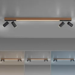 Paul Neuhaus LED Deckenlampe PURE-LINES 5-flg braun