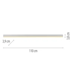 Paul Neuhaus LED Deckenlampe PURE-LINES Straight Kunststoff/Aluminium 110 x 3,8 x 3,9 cm Snow