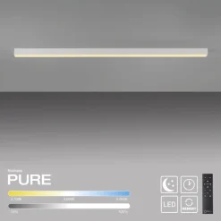 Paul Neuhaus LED Deckenlampe PURE-LINES Straight Kunststoff/Aluminium 110 x 3,8 x 3,9 cm Snow