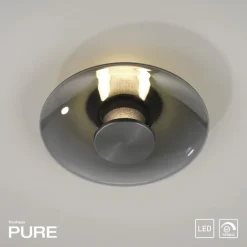 Paul Neuhaus LED Deckenlampe PURE VITRUM 22 cm grau