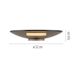 Paul Neuhaus LED Tischlampe PURE MOON 32 cm messingfarbig