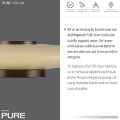 Paul Neuhaus LED Tischlampe PURE VITRUM 32 cm braun