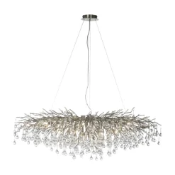 Paul Neuhaus Retrofit Kronleuchter ICICLE 150 x 75 cm stahlfarbig