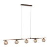 Paul Neuhaus Retrofit Pendellampe GRETA 5-flg rostfarbig/goldfarbig