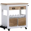 PHILL HILL Barwagen LEWIS 97 x 85 x 43 cm Mango massiv/weiß/schwarz