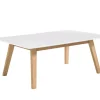 PHILL HILL Couchtisch RIBE 110 x 70 cm Eiche massiv/ Platte furniert weiß