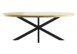 PHILL HILL Esstisch LEWIS 220 x 100 x 77 cm Mango massiv/schwarz