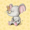 PRO ART Basic cellophaniert Bild LITTLE FRIENDS ELEFANT 27 x 27 cm mehrfarbig