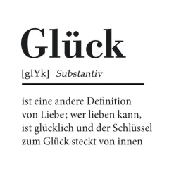 PRO ART Bild GLÜCK 30 x 30 cm schwarz/ weiß