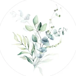 PRO ART Glas-Art Bild WATERCOLOURED LEAVES I Ø 20 cm mehrfarbig