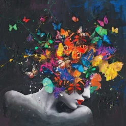 PRO ART Handpainting Bild COLOURFUL COLLECTION IV 40 x 40 cm Leinwand mehrfarbig