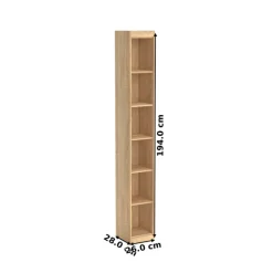 Regal MEGA SOFT 28 x 194 cm Eiche sägerau