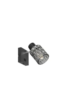 RL LED Wandleuchte mit 1 Spot JACK, Metall/Glas, 10 x 9 x 16 cm Schwarz/Rauchfarbig