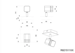 RL LED Wandleuchte mit Spot ROUBAIX nickelfarbig