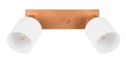 RL Retrofit Deckenlampe mit 2 Spots ASSAM Holz naturfarbig