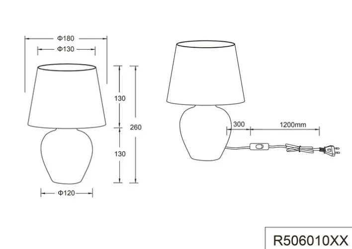 RL Retrofit Tischlampe ABBY 28 cm weiß