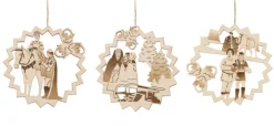 SAICO Weihnachtsbaumschmuck 3tlg. Set DREI HASELNÜSSE FÜR ASCHENBRÖDEL 8,5x8x0,3 cm