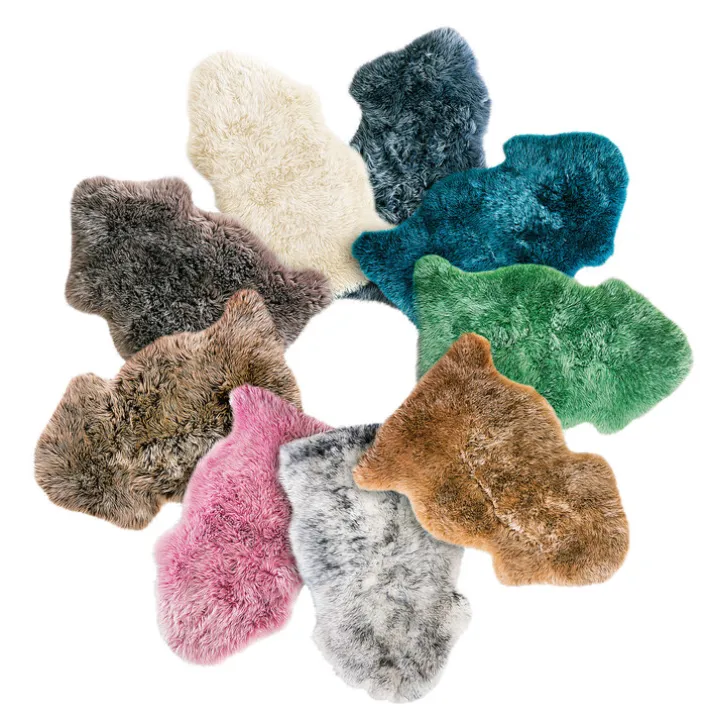 Schaffell UNIKAT ISLAND 60 x 85 cm altrosa