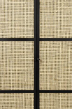 Schrank JOANNA 70 x 145 cm Rattangeflecht/schwarz