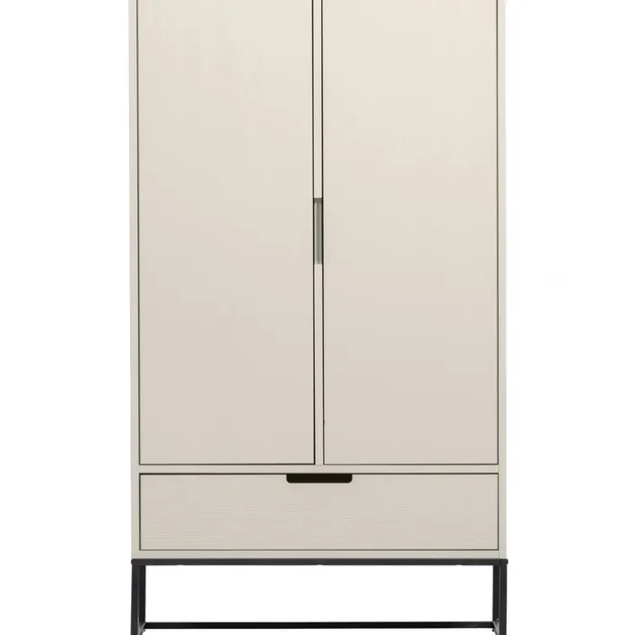 Schrank SILAS 85 x 149 cm Kiefer massiv im Farbton Staub