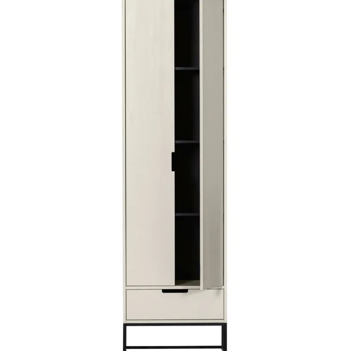 Schrank SILAS 60 x 210 cm Kiefer massiv im Farbton Staub