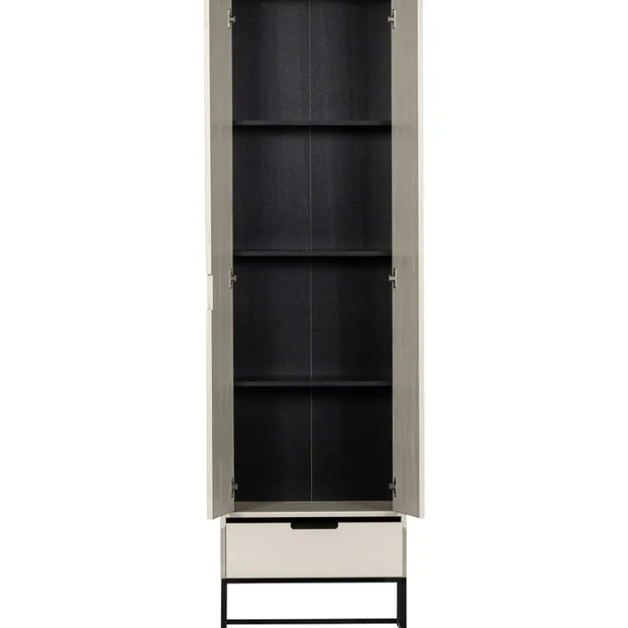 Schrank SILAS 60 x 210 cm Kiefer massiv im Farbton Staub