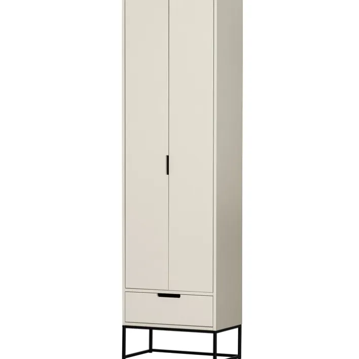 Schrank SILAS 60 x 210 cm Kiefer massiv im Farbton Staub