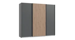 Schwebetürenschrank ALASKA 250 x 216 cm grau/ braun