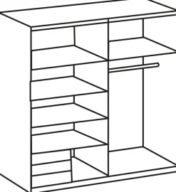 Schwebetürenschrank EMDEN 180 x 198 cm braun/ grau