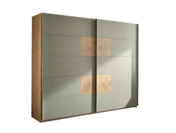 Schwebetürenschrank SIMADA braun/ grün