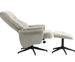 Sessel mit Hocker INA beige-grau
