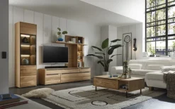 set one by Musterring Vitrine JACKSON 50 x 198 cm Eiche massiv/Eiche furniert