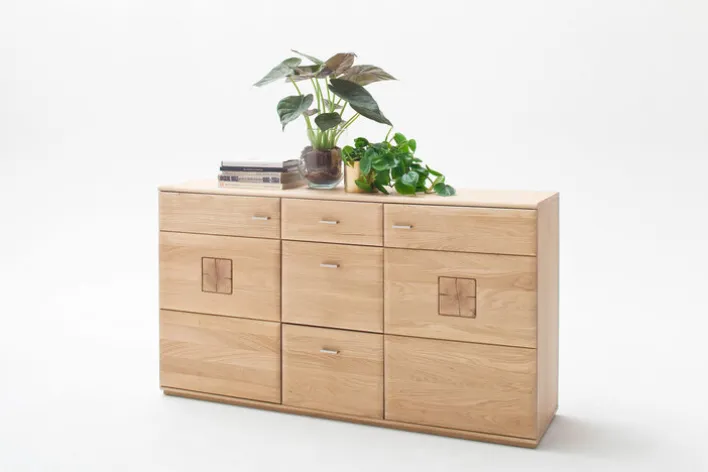 Sideboard Bologna 92x165 cm Eiche bianco teilmassiv