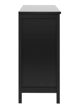 Sideboard CORDOBA 110 x 90 cm schwarz / Geflecht Nobel