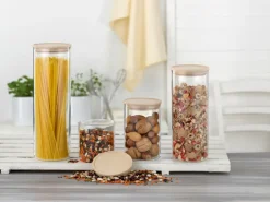 SIMAX Vorratsglas mit Holzdeckel 1500 ml Sicherheitsglas transparent