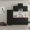 Singleküche MARY Touch Schwarz/Endgrain Oak ca.210x205x60 cm