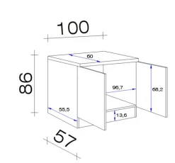 Spülenunterschrank MEGGIE 100 x 85 x 57 cm weiß