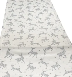 SPRÜGEL Tischband GLAMOUR CIERVO SILVER 40s180 cm Beige,Silberfarbig