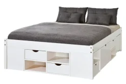 Stauraum-/Funktionsbett LAURO 180 x 200 cm weiß