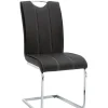 Stuhl LUNA 4er Set Lederlook Schwarz