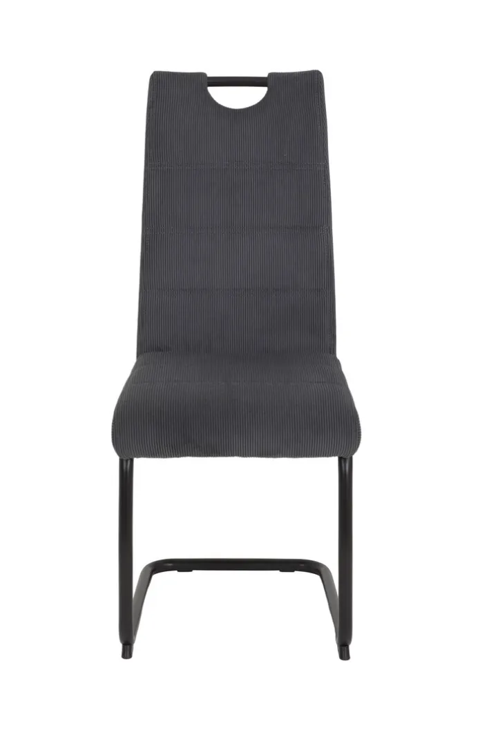 Stuhl NEREA Webstoff Cord anthrazit/Schwinggestell schwarz