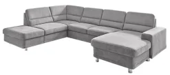 SYSTEMPOLSTER Wohnlandschaft 234 x 311 x 166 cm Stoffbezug silver
