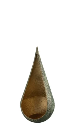 Teelichthalter CALM & COSY Eisen 22 x 8 x 10 cm Goldfarbig/Grün