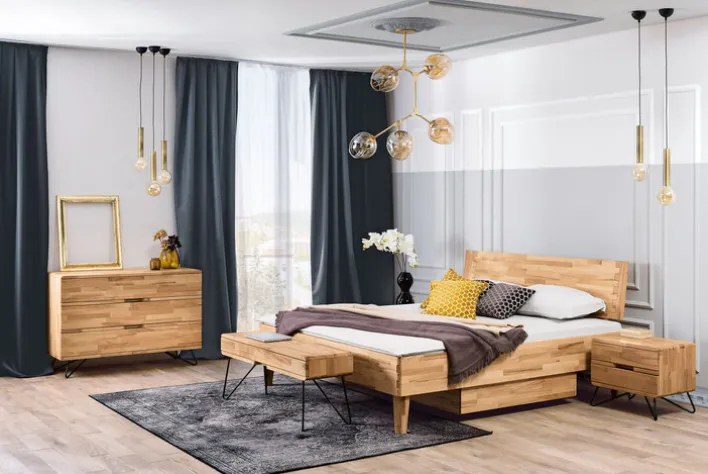 TRAUMWERKSTATT Bett ATLANTA 180 x 200 cm kernbuchebraun
