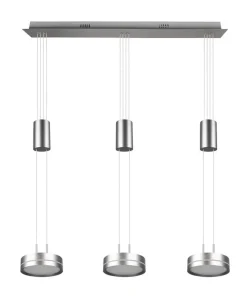 TRIO LED Balkenpendel FRANKLIN 3-flg nickelfarbig
