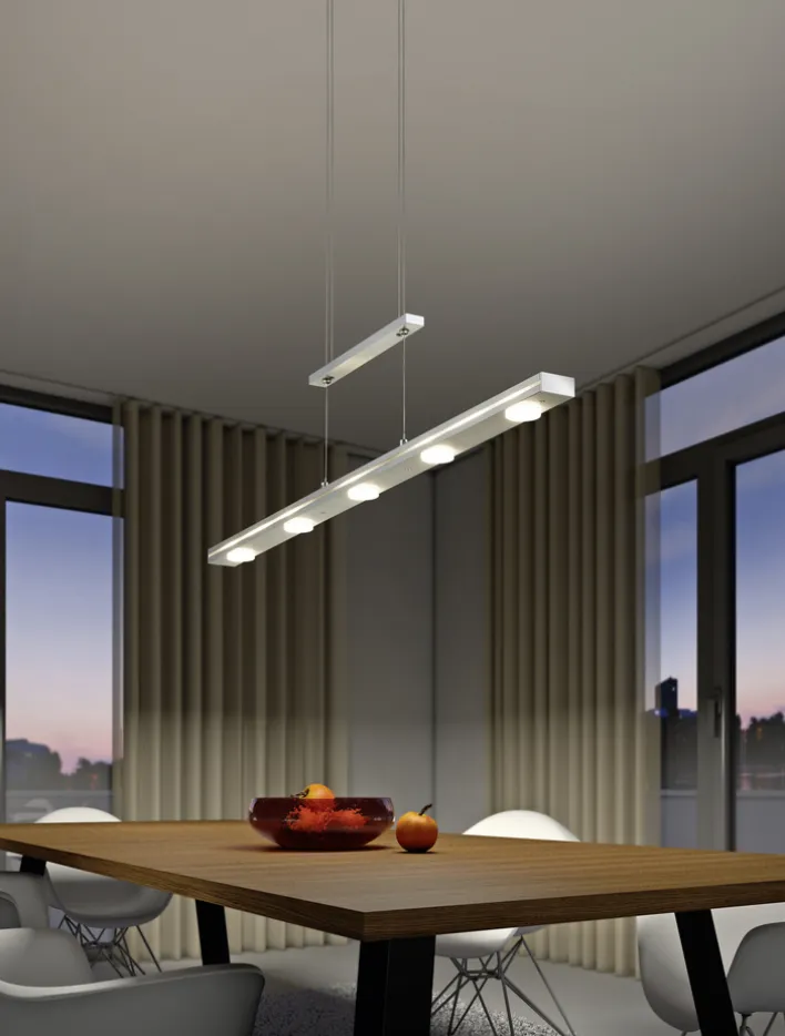 Trio LED Balkenpendel Lacal nickelfarbig