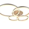TRIO LED Deckenlampe DRAKE Metall/Kunststoff 80 x 70 x 17 cm Alu-/Nickelfarbig