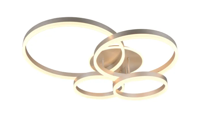 TRIO LED Deckenlampe DRAKE Metall/Kunststoff 80 x 70 x 17 cm Alu-/Nickelfarbig