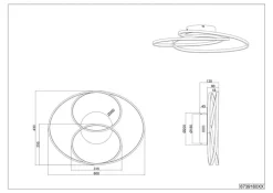 TRIO LED Deckenlampe GALE 60 x 43 cm weiß